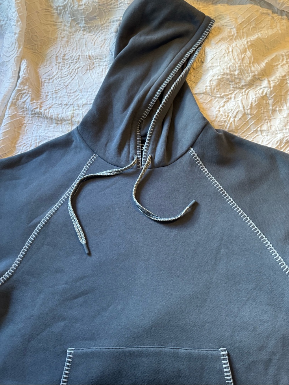 UGG Kelsey Hoodie Dress Large Blue Short Sleeve Pullover Sweatshirt Dress  L - Picture 4 of 15